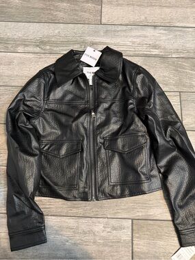 NWT Steve Madden Faux Leather Cropped Jacket